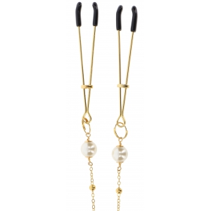 Pince-tétons avec chaîne TWEEZERS PEARLS Taboom Dorées