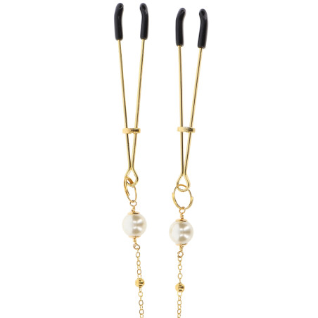 Pince-tétons avec chaîne TWEEZERS PEARLS Taboom Dorées