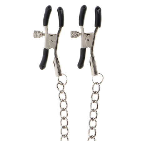 Pince-Tétons ajustables avec chaîne CLAMPS Taboom Argentées