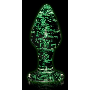 Plug en verre phosphorescent BUTT GLOW M 7 x 3.2cm