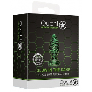 Plug en verre phosphorescent BUTT GLOW M 7 x 3.2cm
