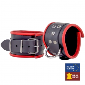 Menottes en cuir pour les Chevilles Noir-Rouge 2