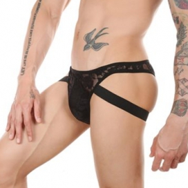 Jock string Dentelle LOWSTIC Noir 2
