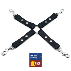 Nœud BDSM en cuir avec mousquetons