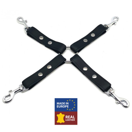 Nœud BDSM en cuir avec mousquetons