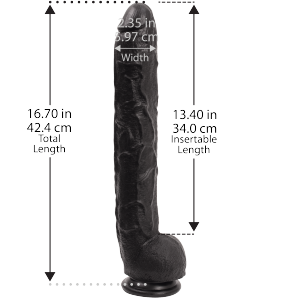 Long gode XXL Dick Rambone 34 cm Noir
