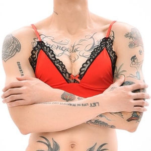 Soutien-Gorge LACE BORDER Rouge-Noir