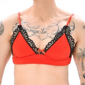 Soutien-Gorge LACE BORDER Rouge-Noir 2