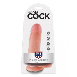 Gode réaliste King Cock de 16cm couleur chair 2