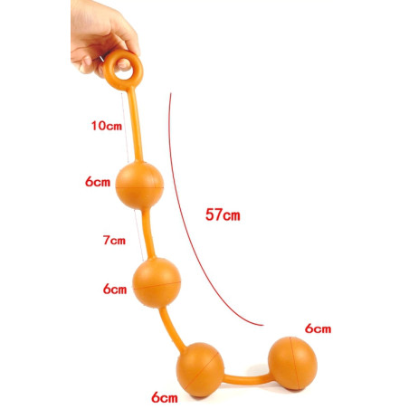 Boules anales en silicone ASS ORANGE 50 x 5.5cm