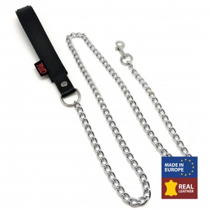 Laisse avec Poignée en cuir 1m Noir