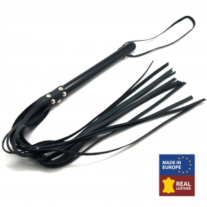 Martinet Long Lanières en cuir - Manche en bois 80cm Noir