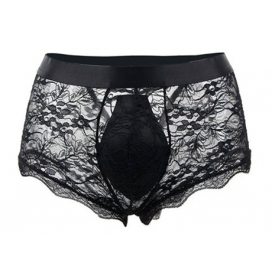 Boxer ouvert en dentelle LACIEN Noire