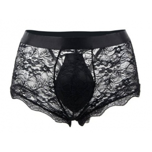 Boxer ouvert en dentelle LACIEN Noire