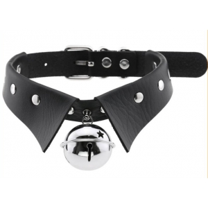 Collier ras de cou avec Grelot JING Noir