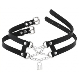 Collier Ras de cou PENDANT LOCK Noir 2