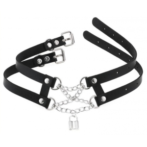 Collier Ras de cou PENDANT LOCK Noir