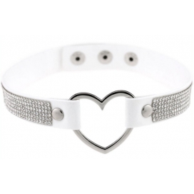 Ras de cou HEART STRASS Blanc