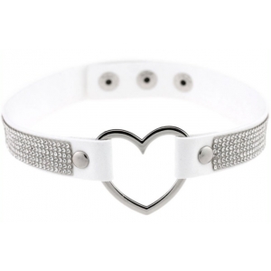 Ras de cou HEART STRASS Blanc