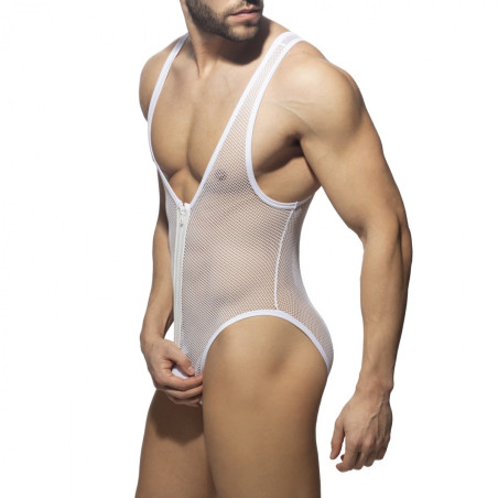 Body ZIP MESH Blanc