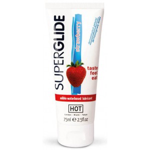 Lubrifiant Comestible Goût Fraise de HOT 75mL