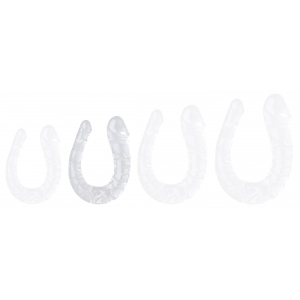 Double Gode transparent U JELLY M 15 x 4cm