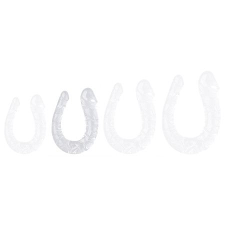 Double Gode transparent U JELLY M 15 x 4cm