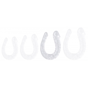 Double Gode transparent U JELLY L 17 x 4.5cm