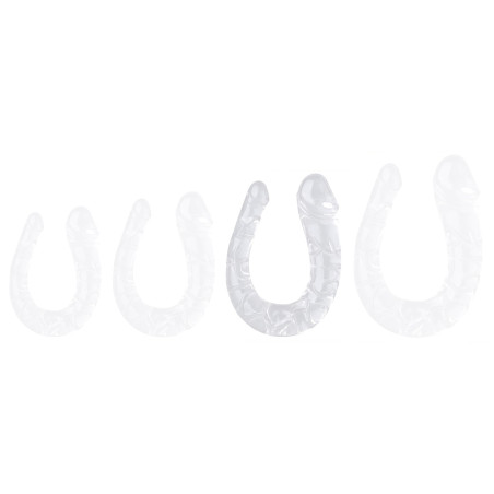 Double Gode transparent U JELLY L 17 x 4.5cm