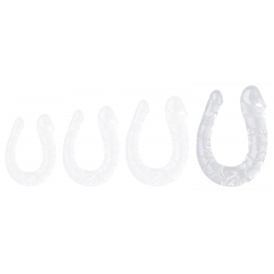 Double Gode Transparent U JELLY XL 19 x 5cm