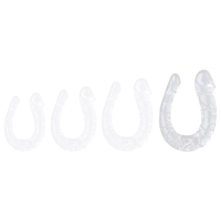 Double Gode Transparent U JELLY XL 19 x 5cm