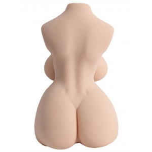 Masturbateur Buste avec Pénis articulé SHEMALE Sexe de 17cm 