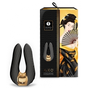 Double stimulateur intime Shunga AIKO Noir