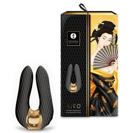 Double stimulateur intime Shunga AIKO Noir