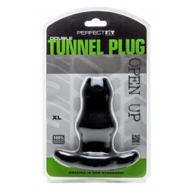Double Tunnel Plug Extra-Large 14 x 7.8 cm Noir 2