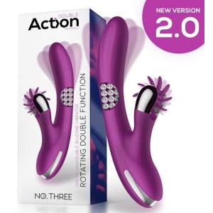 Vibro Rabbit ROTATING DOUBLE 10 x 3.5cm Violet