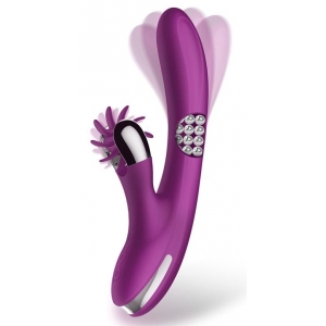 Vibro Rabbit ROTATING DOUBLE 10 x 3.5cm Violet