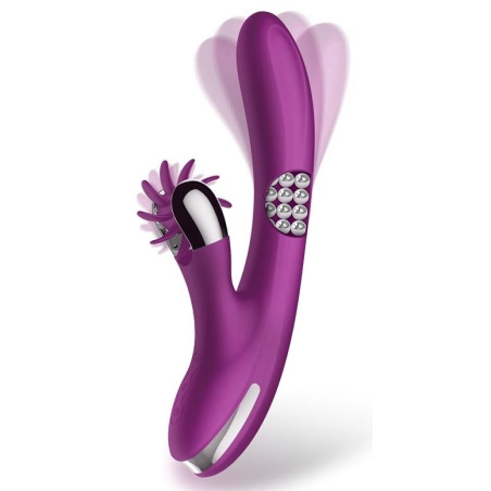 Vibro Rabbit ROTATING DOUBLE 10 x 3.5cm Violet