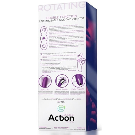 Vibro Rabbit ROTATING DOUBLE 10 x 3.5cm Violet