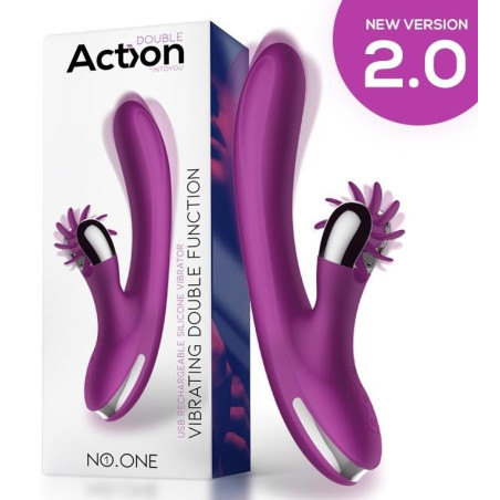 Vibro Rabbit VIBRATING DOUBLE 10 x 3.5cm Violet