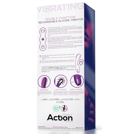 Vibro Rabbit VIBRATING DOUBLE 10 x 3.5cm Violet