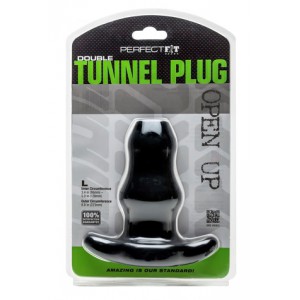 Double tunnel large Plug anal Perfect Fit 12 cm Noir