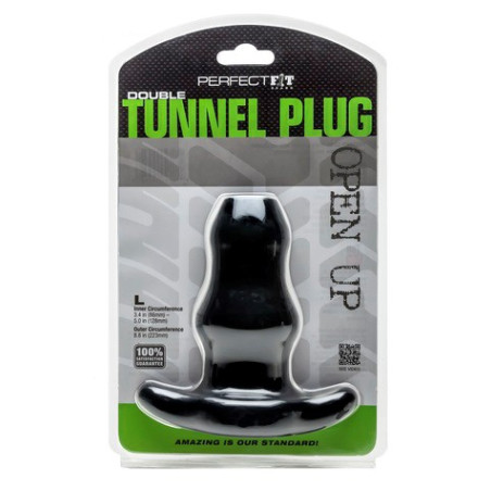 Double tunnel large Plug anal Perfect Fit 12 cm Noir