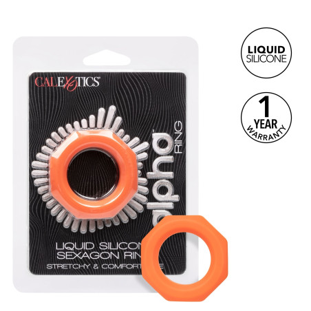 Cockring Silicone SEXAGON Alpha 37mm Orange