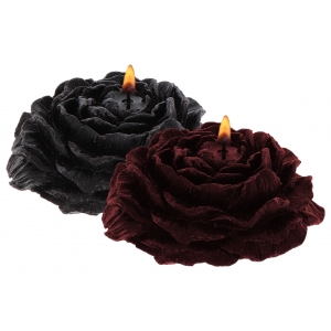 2 Bougies Sm ROSE CANDLES Noire-Rouge