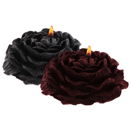 2 Bougies Sm ROSE CANDLES Noire-Rouge