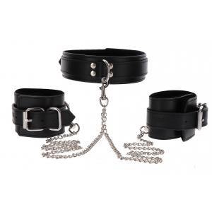 Collier et Menottes de poignets HEAVY Taboom Noir