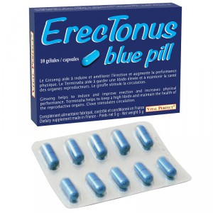 Stimulant sexuel pour Erection ErecTonus Blue Pill 10 gélules