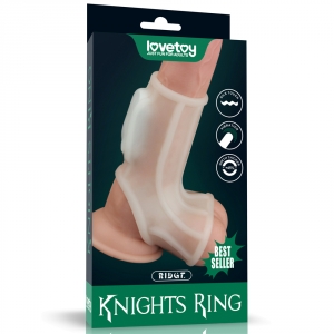 Gaine de pénis vibrante et Ballstretcher KNIGHTS RING Best Ridge 10cm 