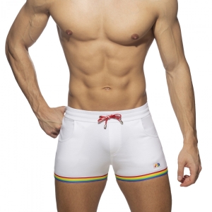 Short RAINBOW TAPE Addicted Blanc